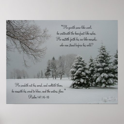 Winter Snowy Landscape-Scripture Quote Poster | Zazzle