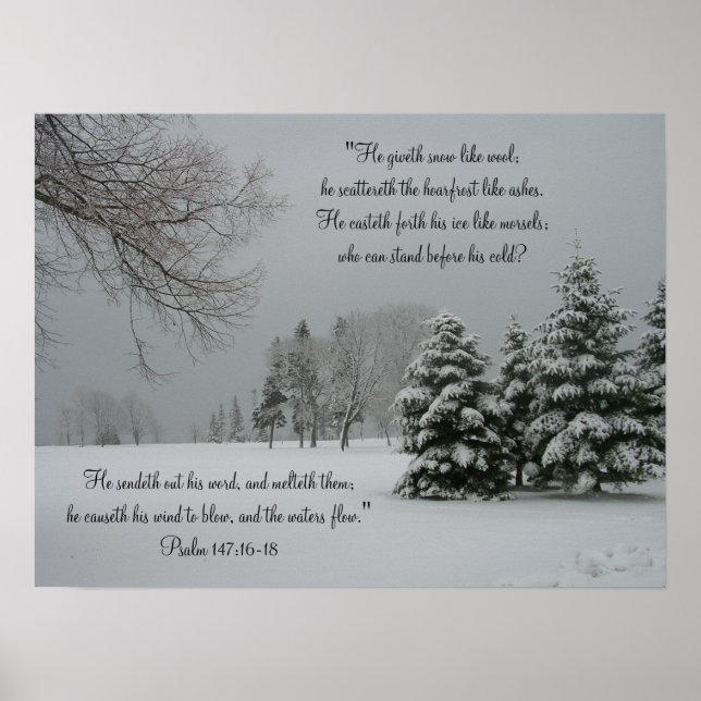 Winter Snowy Landscape-Scripture Quote Poster (Front)