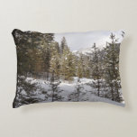 Winter Snowy Mountain Scene in Montana Accent Pillow
