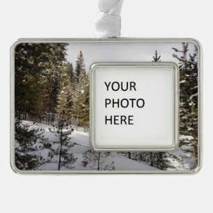 Winter Snowy Mountain Scene in Montana Christmas Ornament