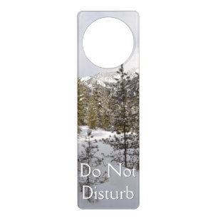 Winter Snowy Mountain Scene in Montana Door Hanger