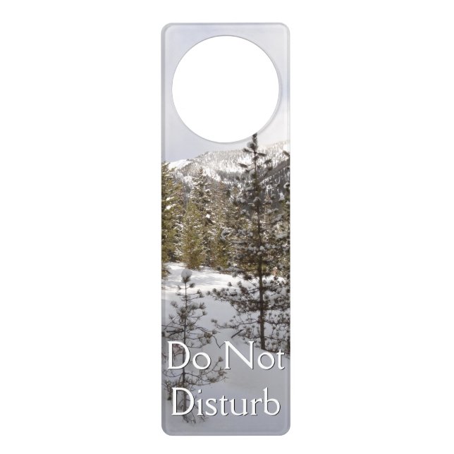 Winter Snowy Mountain Scene in Montana Door Hanger (Front)