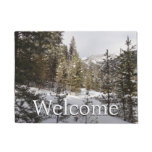 Winter Snowy Mountain Scene in Montana Doormat