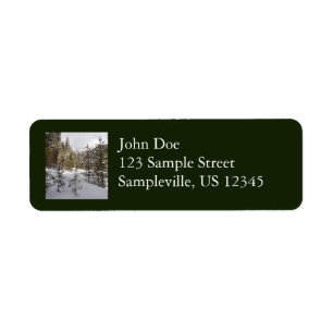 Winter Snowy Mountain Scene in Montana Label
