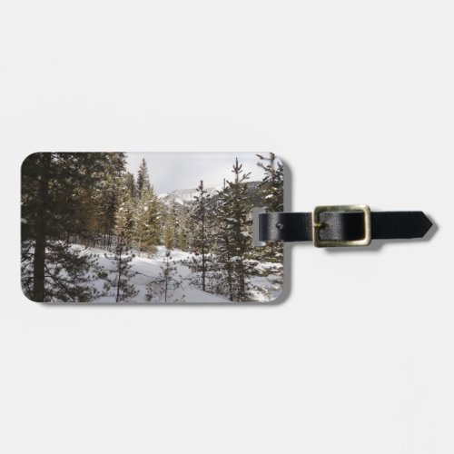 Winter Snowy Mountain Scene in Montana Luggage Tag