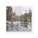 Winter Snowy Mountain Scene in Montana Napkins