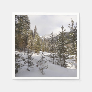 Winter Snowy Mountain Scene in Montana Napkins