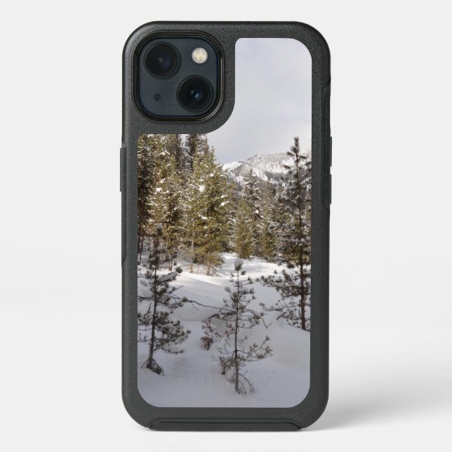 Winter Snowy Mountain Scene in Montana Otterbox iPhone Case (Back)