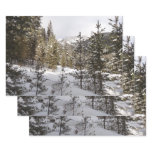 Winter Snowy Mountain Scene in Montana Wrapping Paper Sheets