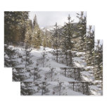 Winter Snowy Mountain Scene Wrapping Paper Sheets