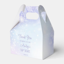 Winter snowy pastel colors baby shower  favor boxes