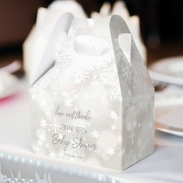 Winter snowy pastel colors baby shower thank you favor boxes