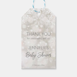 Winter snowy pastel colors baby shower thank you gift tags