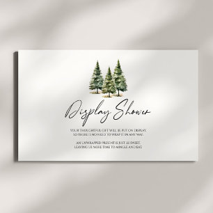 Winter Snowy Pine Tree Baby Shower Display Shower Enclosure Card