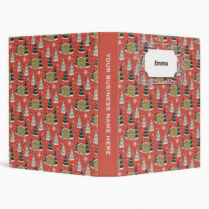 Winter Snowy Pine Wonderland 3 Ring Binder