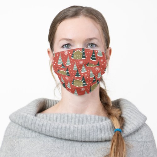 Winter Snowy Pine Wonderland Adult Cloth Face Mask