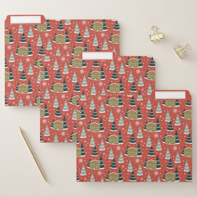 Winter Snowy Pine Wonderland File Folder (Set)