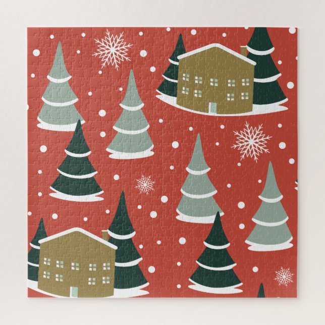 Winter Snowy Pine Wonderland Jigsaw Puzzle (Vertical)
