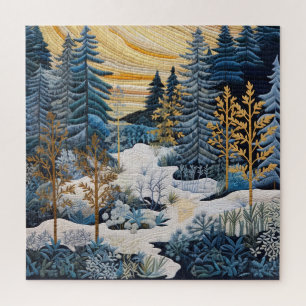 Winter Snowy Quilt Puzzle