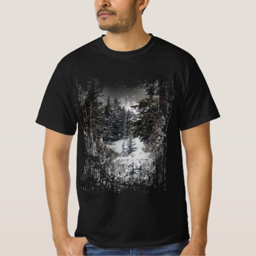 Winter Snowy Trees  Snowy Forest Print t shirt