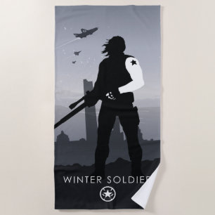 Winter Soldier Heroic Silhouette Beach Towel