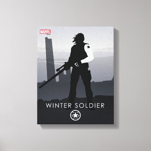 Winter Soldier Heroic Silhouette Canvas Print