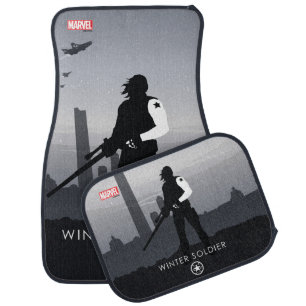 Winter Soldier Heroic Silhouette Car Floor Mat