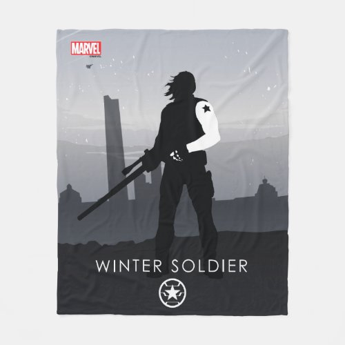 Winter Soldier Heroic Silhouette Fleece Blanket