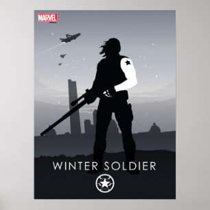 Winter Soldier Heroic Silhouette Poster