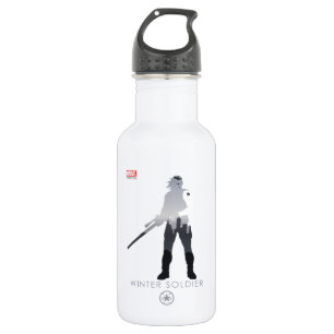 Winter Soldier Heroic Silhouette Stainless Steel Water Bottle