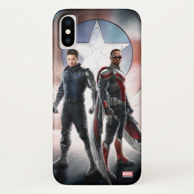 Winter Soldier & The Falcon in Front of Shield Case-Mate iPhone Case (Back)