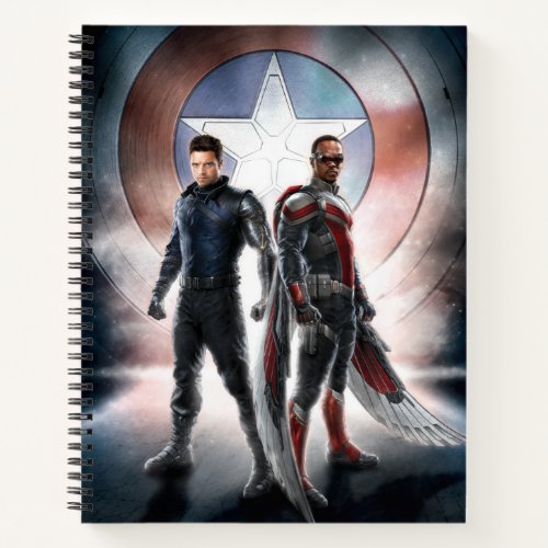 Winter Soldier  The Falcon in Front of Shield Notebook
