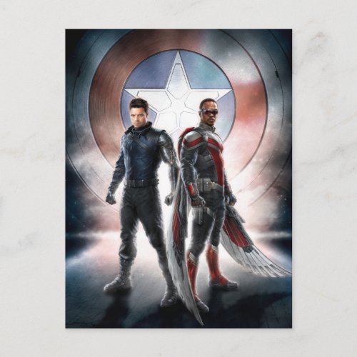 Winter Soldier  The Falcon in Front of Shield Postcard