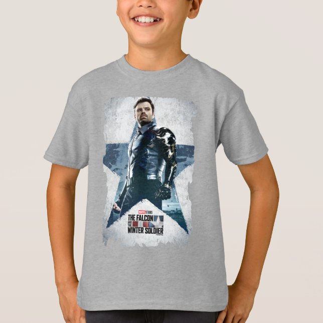 Winter Soldier Worn Star Poster T-Shirt (Front)