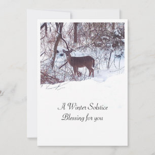 Winter Solstice Blessing with Deer Holiday Card