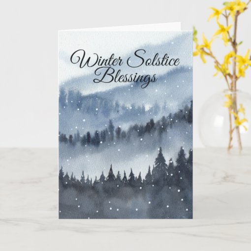 Winter Solstice Blessings Pagan Yule Card Zazzle