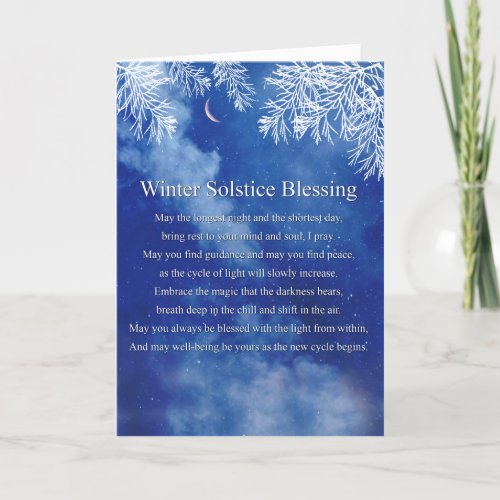 Winter Solstice Blessings Poem Card