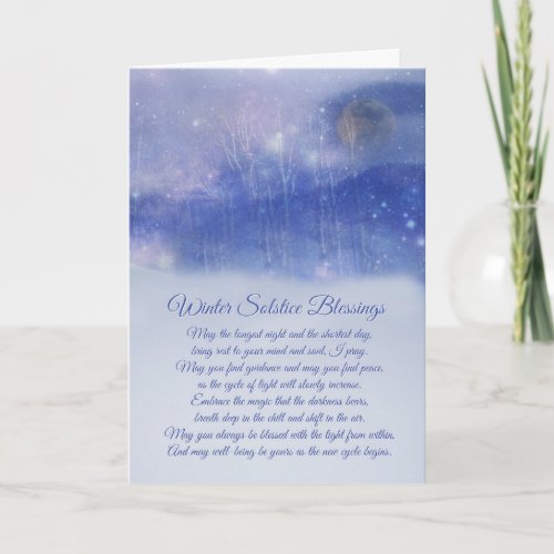 Winter Solstice Blessings with Snow and Aspens Card