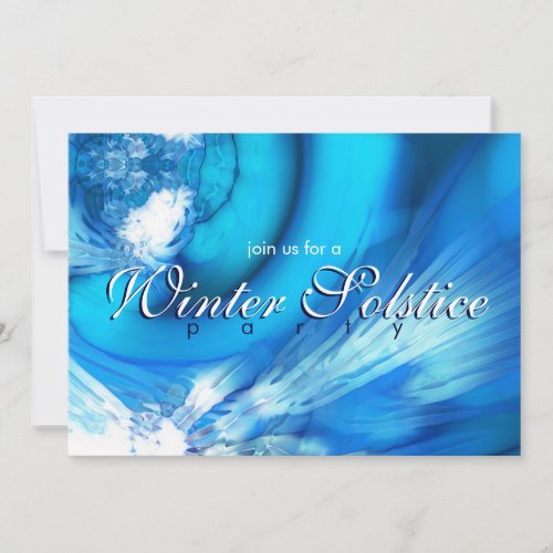 Winter Solstice Blue Abstract Invitation