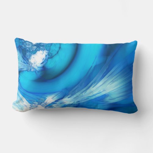 Winter Solstice Blue Abstract Lumbar Pillow