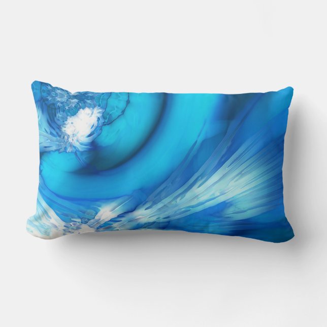 Winter Solstice Blue Abstract Lumbar Pillow (Front)