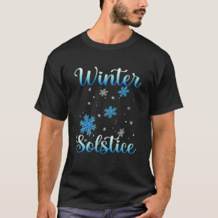 Winter Solstice Blue Snowflake Blessed Yule Holi T-Shirt