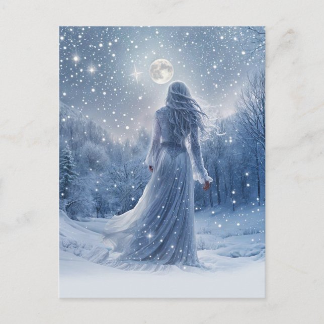 Winter Solstice Bohemian Snow Yule Holiday Postcard (Front)