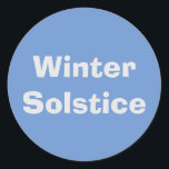 Winter Solstice by Janz Blue Powder Classic Round Sticker<br><div class="desc">Artistic Holiday Designs by Janz © 2008-2019 Jan Fitzgerald. All rights reserved. Graphic Design,  Artwork,  and Photography by Jan and Michael Fitzgerald.</div>