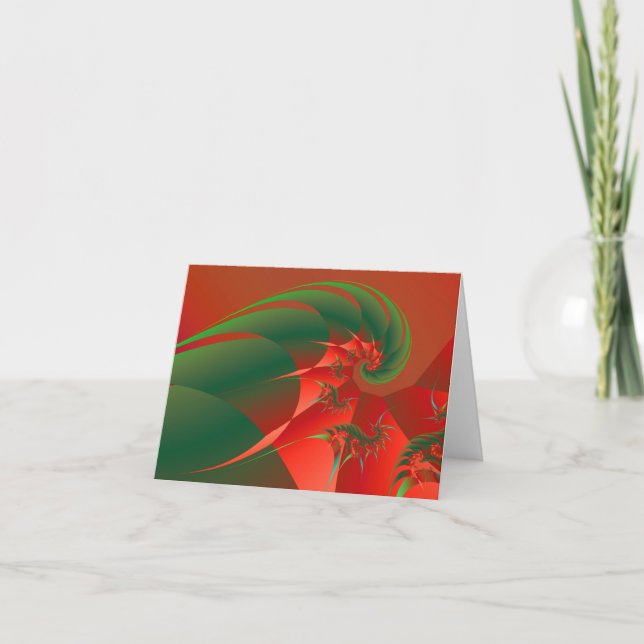 Winter Solstice Cool Abstract Fine Art Fractal Holiday Card (Front)