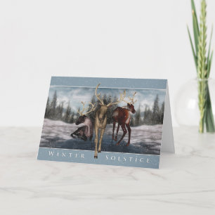 Winter Solstice - Deer Winter Scene Holiday Card