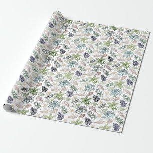 Winter Solstice Flora Symbols Wrapping Paper