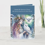 Winter Solstice  Forest Goddess and Owl  Card