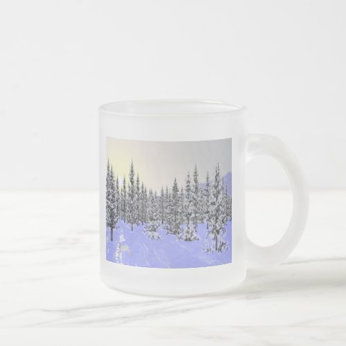 Winter Solstice Frosted Glass Coffee Mug
