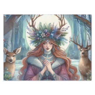 Winter Solstice Goddess Forest-Themed tissue paper